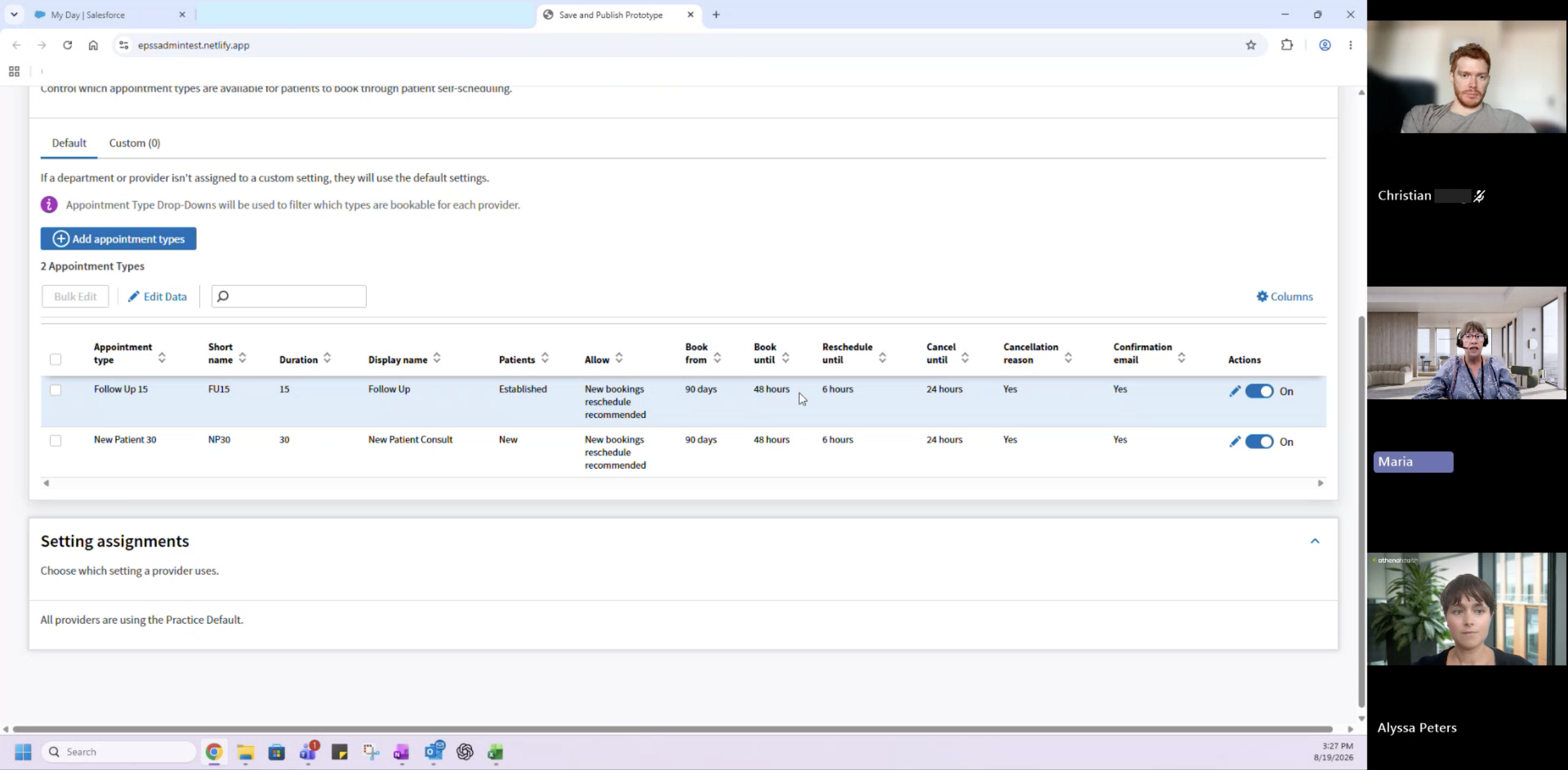 User testing with the coded prototype