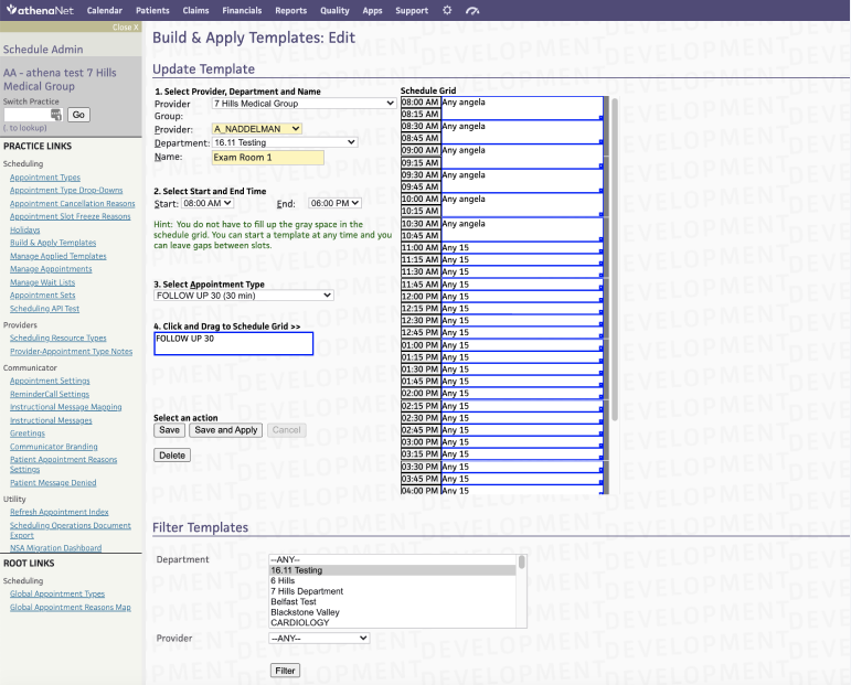 Legacy tool — building a template