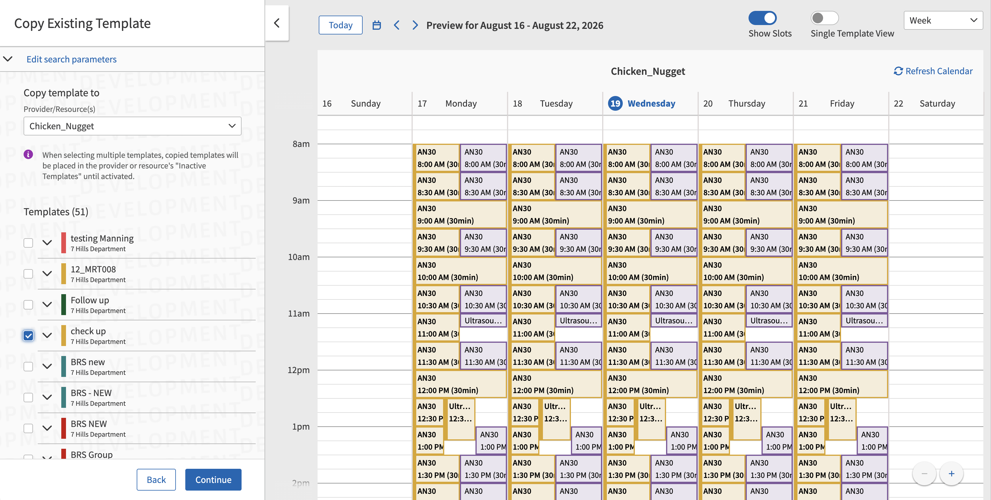 Copying a template to a new provider
