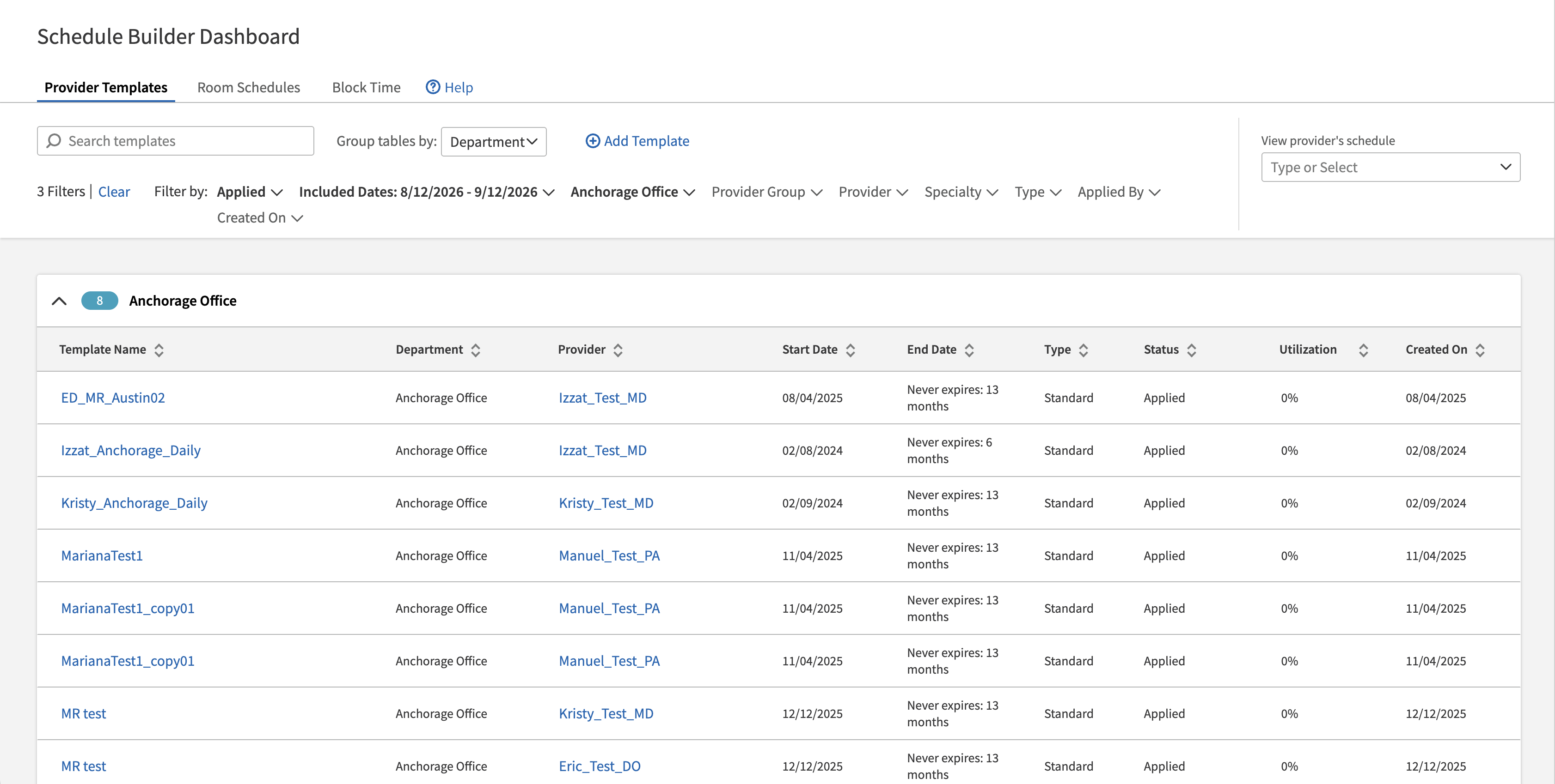 Managing templates in the live app